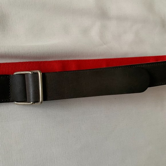 Brown Leather and Red Canvas Belt - Picture 4 of 5